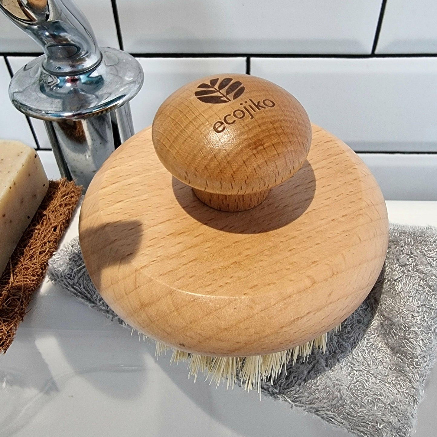 🌿Wooden Exfoliating Dry Body Brush | Natural Beech Wood Plant Based Bristles Beauty Brush-3