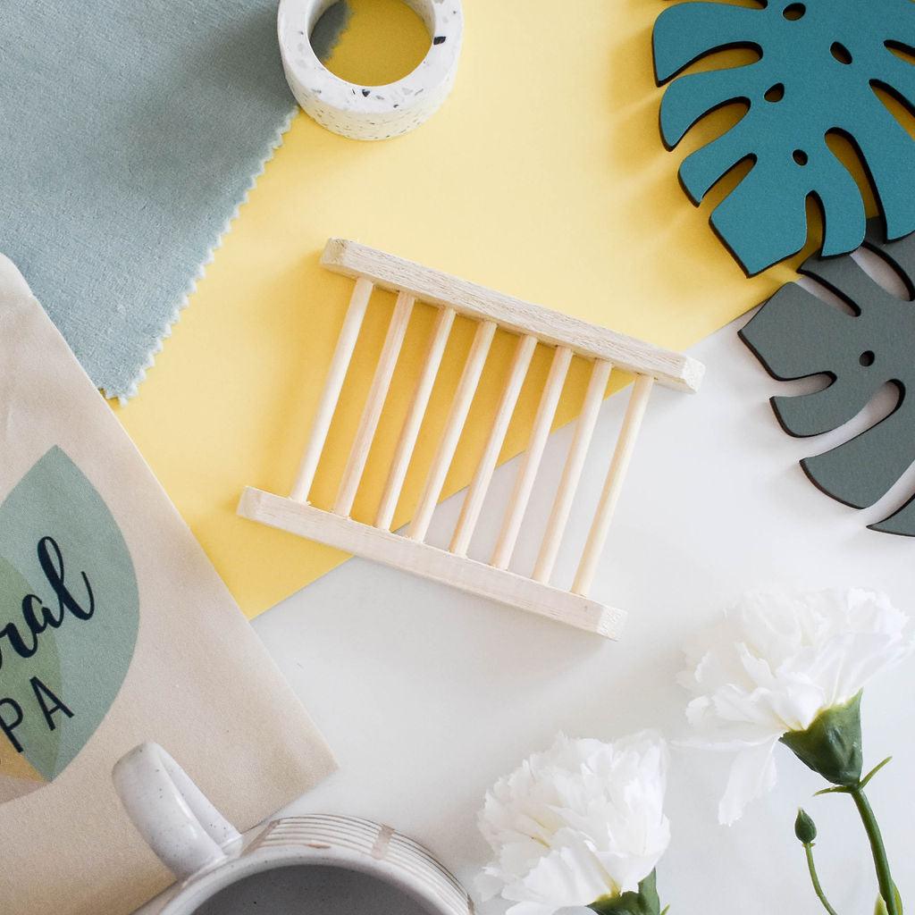 🌿Natural Bamboo Soap Draining Dish - Ladder Style